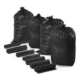 अतिरिक्त मजबूत एचडीपीई रीसाइक्टेबल कचरा बैग कस्टम मुद्रित काले रंग