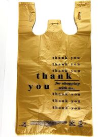 बड़े प्लास्टिक किराने पुन: प्रयोज्य टी शर्ट्स कैरी-आउट बैग, काला रंग, एचडीपीई सामग्री