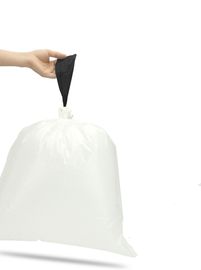 एचडीपीई सामग्री पुनर्नवीनीकरण ड्रॉस्ट्रिंग कचरा बैग 10 - 25 एमआईसी सफेद रंग