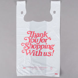 सफेद रंग धन्यवाद टी शर्ट शॉपिंग बैग प्लास्टिक अनुकूलित मुद्रण