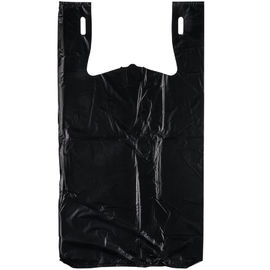 ब्लैक एम्बॉस्ड हेवी ड्यूटी टी शर्ट बैग 0.67 मिल लाइटवेट उच्च स्थायित्व