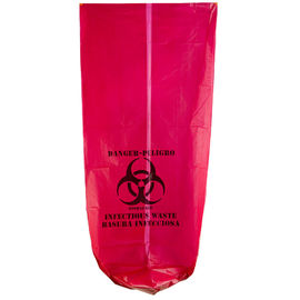 बायोहाज़र्ड रीसाइक्टेबल कचरा बैग उच्च घनत्व 135 एल 33 &amp;quot;एक्स 40&amp;quot; लाल रंग