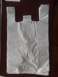 400 + 190 * 650 मिमी 16mic व्हाइट प्लास्टिक टी शर्ट शॉपिंग बैग - 500 / केस, एचडीपीई सामग्री