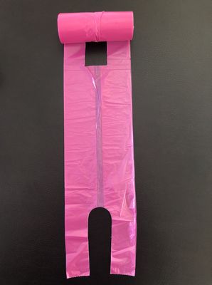 रोल ऑफिस और घरेलू उपयोग, गुलाबी और बैंगनी, टेबल ट्रैश कैन पर टी शर्ट शॉपिंग बैग